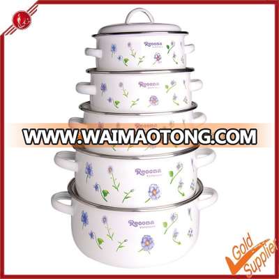 5pcs enamel casserole cookware pot reoona casserole